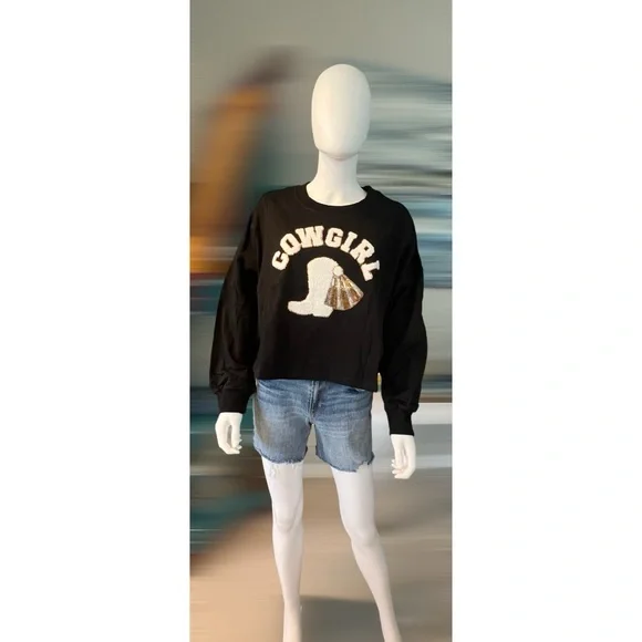 Cowgirl embellished pull over S M L - Picture 2 of 7